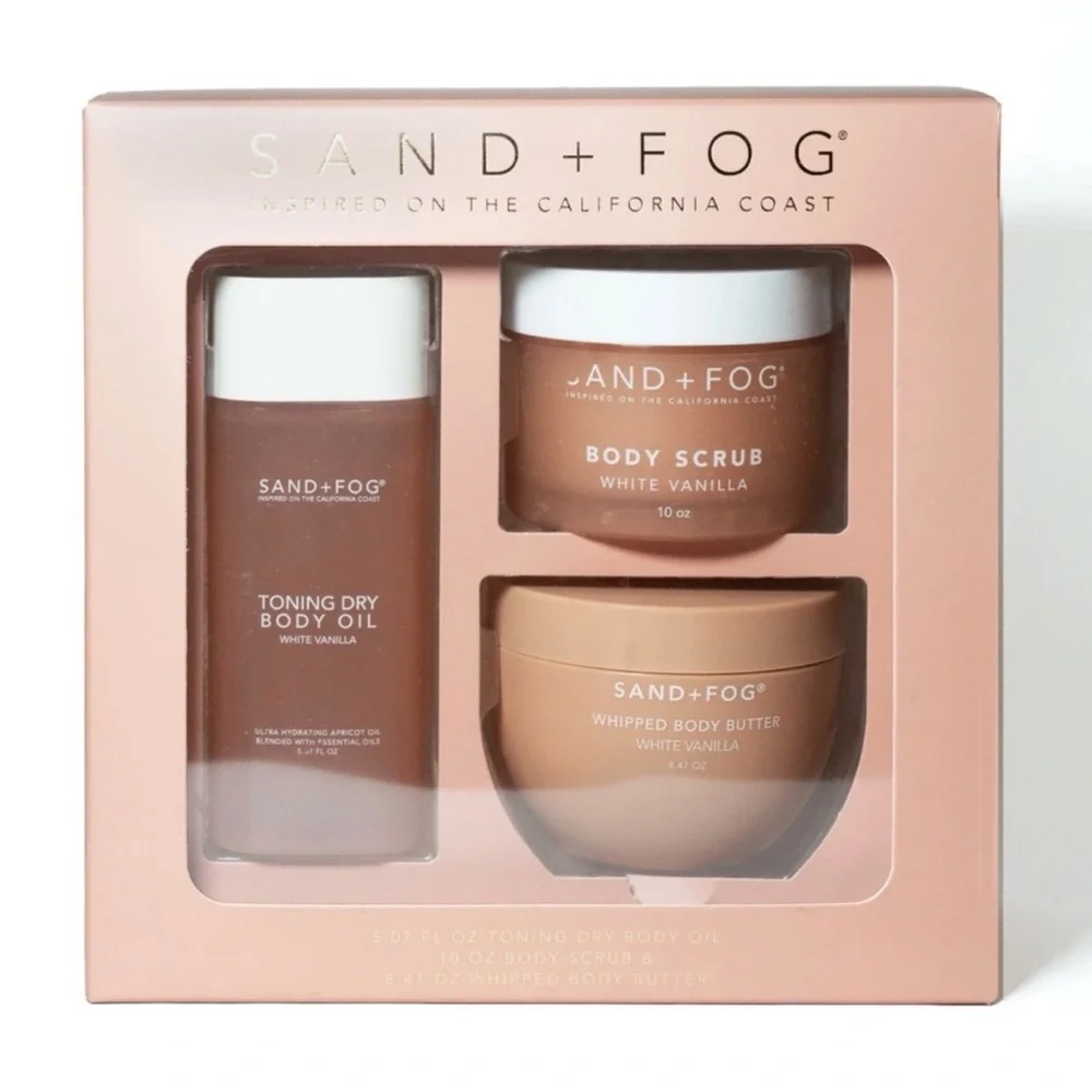 NWT SAND + FOG White Vanilla Body SkincareTrio - 3 Piece Set